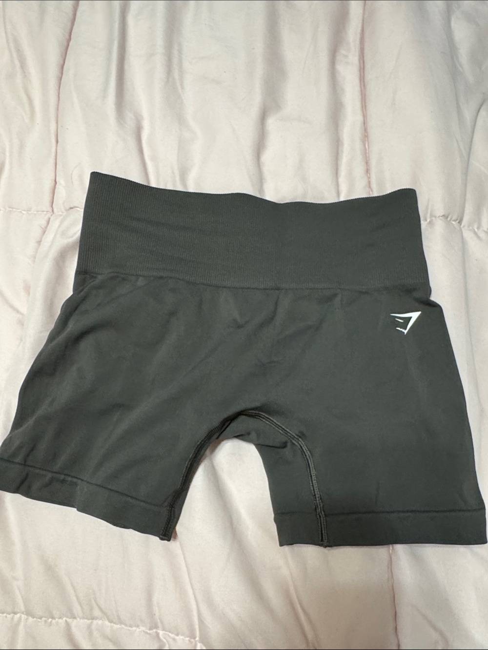Gymshark charcoal High-Rise Seamless Bike Shorts with Logo